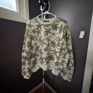 VNYL Star Patterned Green Sweatshirt